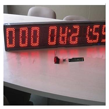 Imagem de Cronômetro de academia com relógio LED ultratransparente (HST9-5R) 12,7 cm, cor vermelha, dias, horas, minutos e segundos, contagem regressiva
