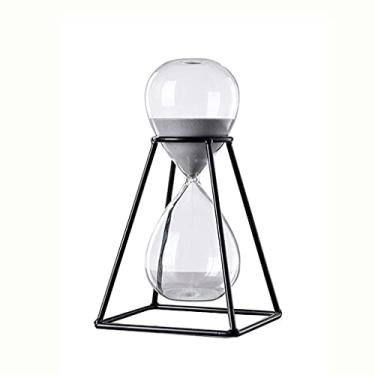 Imagem de Cronômetro de ampulheta de vidro borossilicato com moldura de metal 30 minutos criativos acessórios para quarto infantil sandglass brinquedos engraçados para decoração de mesa