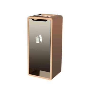 Imagem de Coluna de cinzas Aço inoxidável Hotel Latas de Lixo Lobby Vertical Quadrado Cinzeiro Corredor Corredor Hotel Clube Hall Especial Coluna de cinzas de chão(Gray)