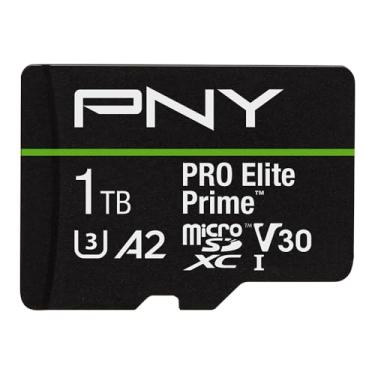 Imagem de PNY - Cartão de memória Flash microSDXC de 1 TB Pro Elite Prime Class 10 U3 V30 A2, 200 MB/s, classe 10, U3, V30, A2, 4K UHD, Full HD, UHS-I, Micro SD