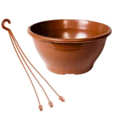 Imagem de KIT DE VASOS PLASTICOS CUIA 21 DE 2 LITROS + HASTES PARA PENDURAR PLANTAS - 25 UNIDADES (MARROM)