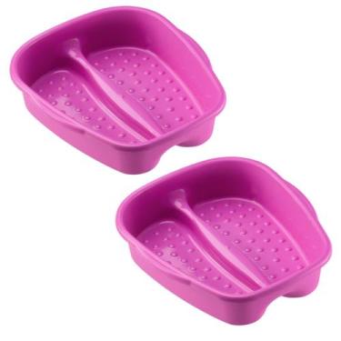 Imagem de Kit 2 Bacia Para Pés Pedicure Salão de Beleza Multiuso Relaxamento Com