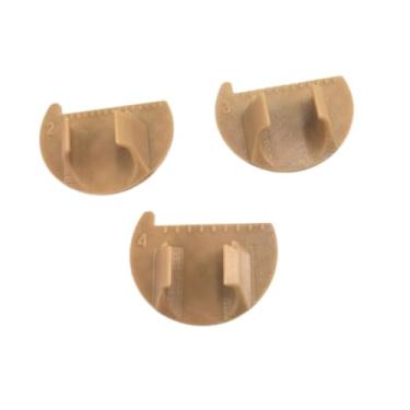 Imagem de Gralara 3pcs, ferramenta de medição para costura de máquinas, medidor de ponto, 2 mm, 3 mm ou 4 mm, medidor de dedos, régua de acolchoado, para tricô, criação, Marrom