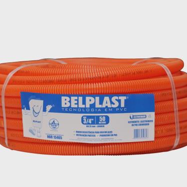 Imagem de Eletroduto Corrugado em pvc Laranja Reforçado 32mm x 25m 1'' - Belplast - caixa com 25m2 -