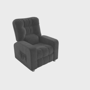 Imagem de Poltrona Matrix Reclinável Azera - Veludo Chumbo