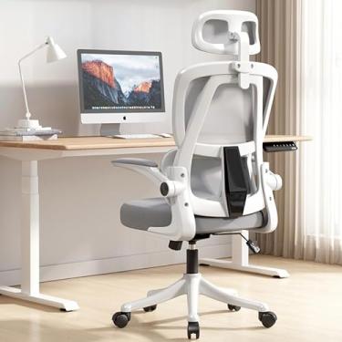 Imagem de Cadeira de escritório ergonômica, cadeira de escritório em casa com suporte lombar, cad...