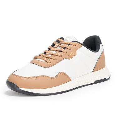 Imagem de BOSS Tênis masculino Essential Low Profile, Camel/White Bone, 44