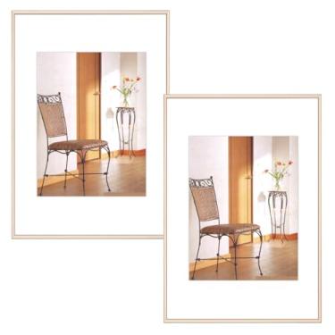 Imagem de Conjunto de 20 x 30,5 cm, moldura de alumínio fino de metal escovado de latão com vidro HD, serve para 15 x 20 cm com tapete ou 20 x 30 cm sem tapete, para mesa e parede, pacote com 2