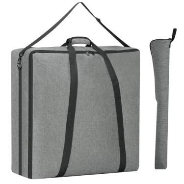 Imagem de YUFYIG Bolsa De Armazenamento Para Cercadinho Cachorro 24", Adequada Cercadinhos Dobráveis Animais Estimação, Viagem Com Alças Camping E Viagens Trailer, Tecido Oxford Cinza À Prova D'Água