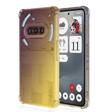 Imagem de Luchantle Capa para celular For Nothing Phone 3A, TPU flexível com absorção de choque, cor gradiente, para mulheres e meninas (dourado-preto)