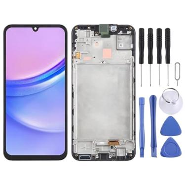 Imagem de YUNCHATW Acessórios telefônicos Para o for galaxy A15 4G SM-A155F Digitalizador de tela LCD original LCD Montagem completa com quadro (preto) Substituição do telefone celular