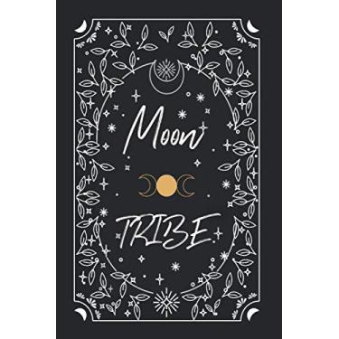 Imagem de Moon tribe: Wicca Blank Dotted Journal, Moon Notebook for Writing, Sketching, Drawing, Affirmation, Designing Altars: - Black Book of Shadows, Blank ... Witchcraft Stationary (Magical Dot Grid)