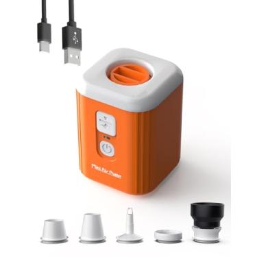 Imagem de Puligoth Bomba De Ar Portátil Para Infláveis: Mini Bombas Com Bateria De 1600 Mah E Luz De Acampamento - Bomba Elétrica Recarregável Para Sacos De Armazenamento A Vácuo, Colchão De Ar, Boia De Nata