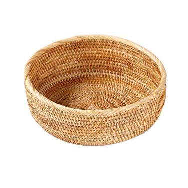 Imagem de Cesta de frutas de vime prato de frutas cesta de pão taro cesta de armazenamento cesta de armazenamento caixa de doces caixa de melão três (tamanho: 2610,5 cm)
