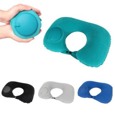 Imagem de Travesseiro De Viagem Avião Inflável Leve Portátil Pescoço Automática Inflável Cervical Travesseiro(cor aleatorias)
