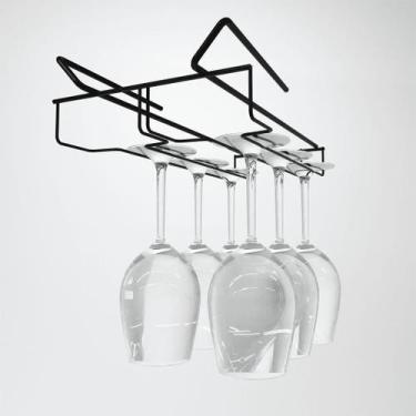 Imagem de Suporte Móvel para 6 Taças Organizador Armário Aramado Cozinha Cristal