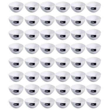 Imagem de 48 Cremeiras 250ml Brancas Cumbucas Tigelas Plásticas Coza Pote Petiscos