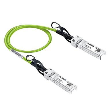 Imagem de Alwong Cabo de conexão direta (DAC) verde 0,5 m/1,64 pés 10G SFP+, cabo Twinax passivo, 10GBASE- SFP+ para conector SFP+, para Cisco SFP-H10GB-CU0.5M, Ubiquiti, Arista, D-Link, Mikrotik, Netgear