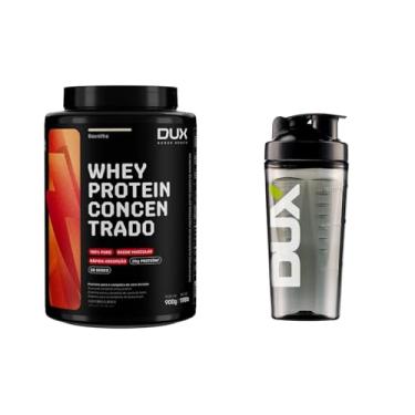 Imagem de Whey Protein Concentrado Baunilha Pote 900g + Coqueteleira – Contribui para o Ganho Muscular Hipertrofia – Dux Human Health