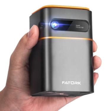 Imagem de FATORK Mini projetor, 5G WiFi DLP projetores de filmes portáteis, projetor externo de bolso para telefone 1080p HD suporta vídeo sem fio viagem curta , compatível com iOS/Android/HDMI/USB