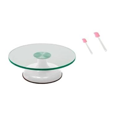 Imagem de Bailarina Giratória De Vidro P/Decorar Bolos + 2 Espátulas
