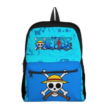 Imagem de Kit Escolar Infantil Mochila com Bolso e Estojo Estampa Piratas Chapéu