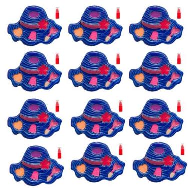 Imagem de kit 12 maquiagem infantil mini com sombras colorido brinquedo infantil