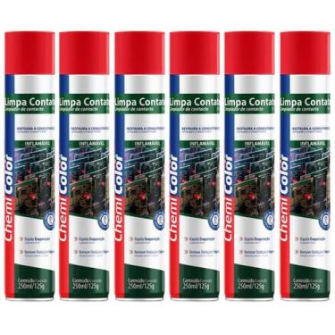 Imagem de Kit 6 Limpa Contato Chemicolor  250ml/125g