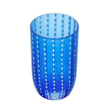 Imagem de Copo Alto de Acrílico Orquídea Azul para Água Suco 450ml Wolff