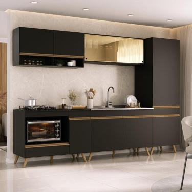 Imagem de Cozinha Modulada Completa 287cm 5 Pçs com Balcão para Cooktop Veneza Multimóveis MP2271