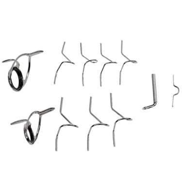 Imagem de Pesoncarl Vara de pesca com mosca, kit de reparo de ponta de guia, anéis de olho DIY Guias de cobra com molduras de aço inoxidável de diferentes tamanhos, ferramentas de alicates