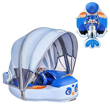 Imagem de Luckclubtojoy Baby Pool Float with UPF50+ 3D Adjustable Canopy, Add Tail Mambobaby Float Non Inflatable Infant Floats for Pool, Cartoon Narwhal Baby Floats (BBlue with Canopy-V05BBCTLUROHML01V05)