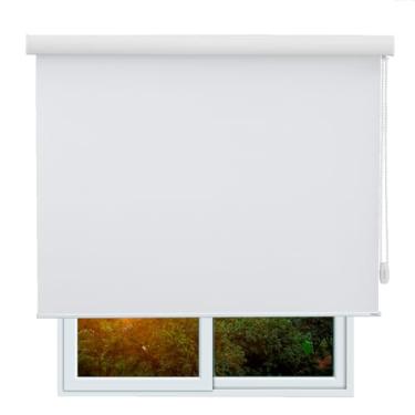 Imagem de Cortina Persiana de Rolo Blackout (Comando lado DIREITO) (Tóquio 01 - COM BANDÔ, 1,40 (lar) x 2,35 (alt) - Acabamento Branco)