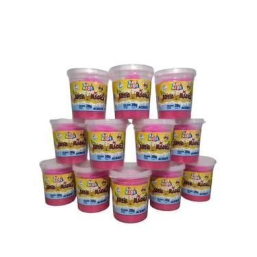 Imagem de Kit 12 Potes Areia Magica Cor Rosa 200g Acrilex Art Kids