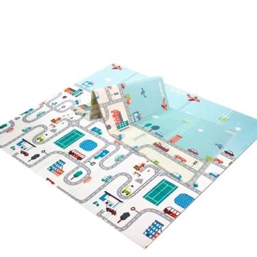 Imagem de Tapete Infantil Emborrachado Térmico Antiderrapante Dupla Face Dobrável Atividades 6mm 1,80x1,50m