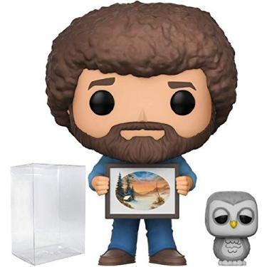 Imagem de Funko Pop Televisão: Bob Ross – Boneco de vinil da The Joy of Painting with Hoot The Owl Chase edição limitada #561 (embalado com capa protetora Pop Box)