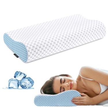 Imagem de Almofada de pescoço cervical Ylekto Ergonomic Memory Foam com fronha