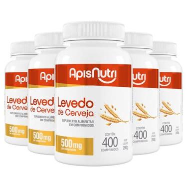 Imagem de Kit 5 Levedo De Cerveja Apisnutri 400 Comprimidos 500Mg