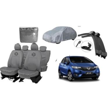 Imagem de Conjunto capa couro Fit + cobertura + brinde limpador - ferro tech br