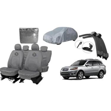 Imagem de Kit capa couro cinza Santa Fe + limpador de brinde - iron tech