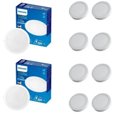 Imagem de 10 Luminárias Plafon Led 12w Philips Embutir 6500k Bivolt, Bivolt