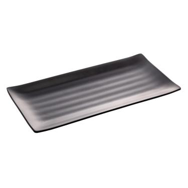 Imagem de Travessa Retangular de Melamina Tóquio Preta 30cm - Lyor