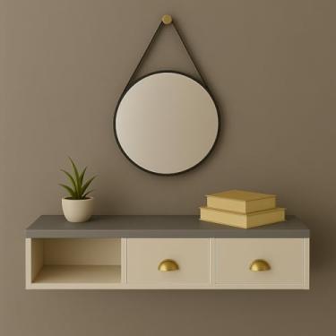 Imagem de Penteadeira Suspensa Compacta com 2 Gavetas e Nicho (CINZA/OFF)