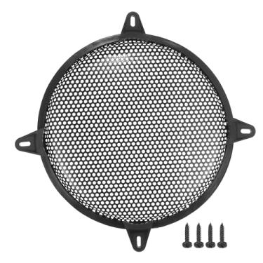 Imagem de ACROPIX Capa universal de grade de alto-falante de carro de 25,4 cm redonda de malha de 25,4 cm caixa protetora de subwoofer com parafusos e clipes ferro preto - pacote com 1