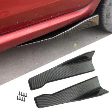 Imagem de OtpOutopa Spoiler de carro difusor traseiro universal, para-choque traseiro, spoilers de lábios, saia lateral preta, spoiler, divisor, protetor de ângulo, decoração externa, kit de acabamento