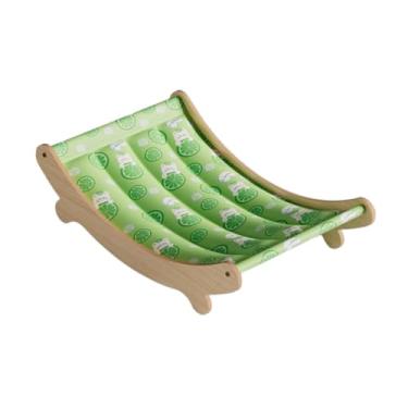 Imagem de IEUDNS Cama refrescante para gatos, rede, móveis para animais de estimação, sofá, estrutura de madeira confortável, fácil de montar, cama de descanso, Verde, 49x31.5x13cm