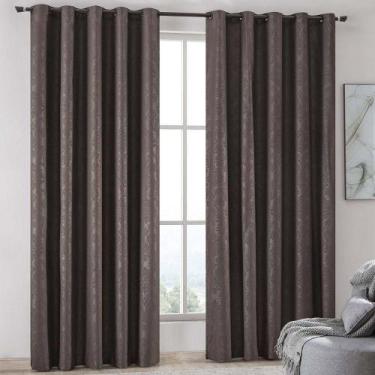 Imagem de Cortina Iza Jacquard Estampado Floral 3,00x2,60m Sala Quarto Varão 3m 