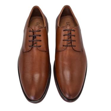 Imagem de Sapato Masculino Derby Quios LOUFRE em Couro Legítimo - Sola de EVA (Marrom, BR, Adulto, Numérico, 40)