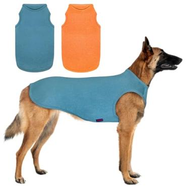 Imagem de Kickred Pacote com 2 camisetas de verão para cães, roupas de cachorro respiráveis de secagem rápida, colete sem mangas, camisetas regatas leves e elásticas para cães pequenos, filhotes, gatos, meninos e meninas, P