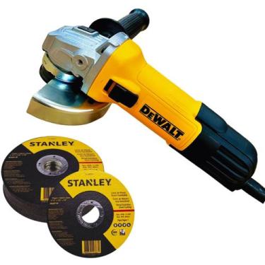 Imagem de Kit Esmerilhadeira Angular Dewalt 750w + 5 Disco Corte Ferro Inox Stan